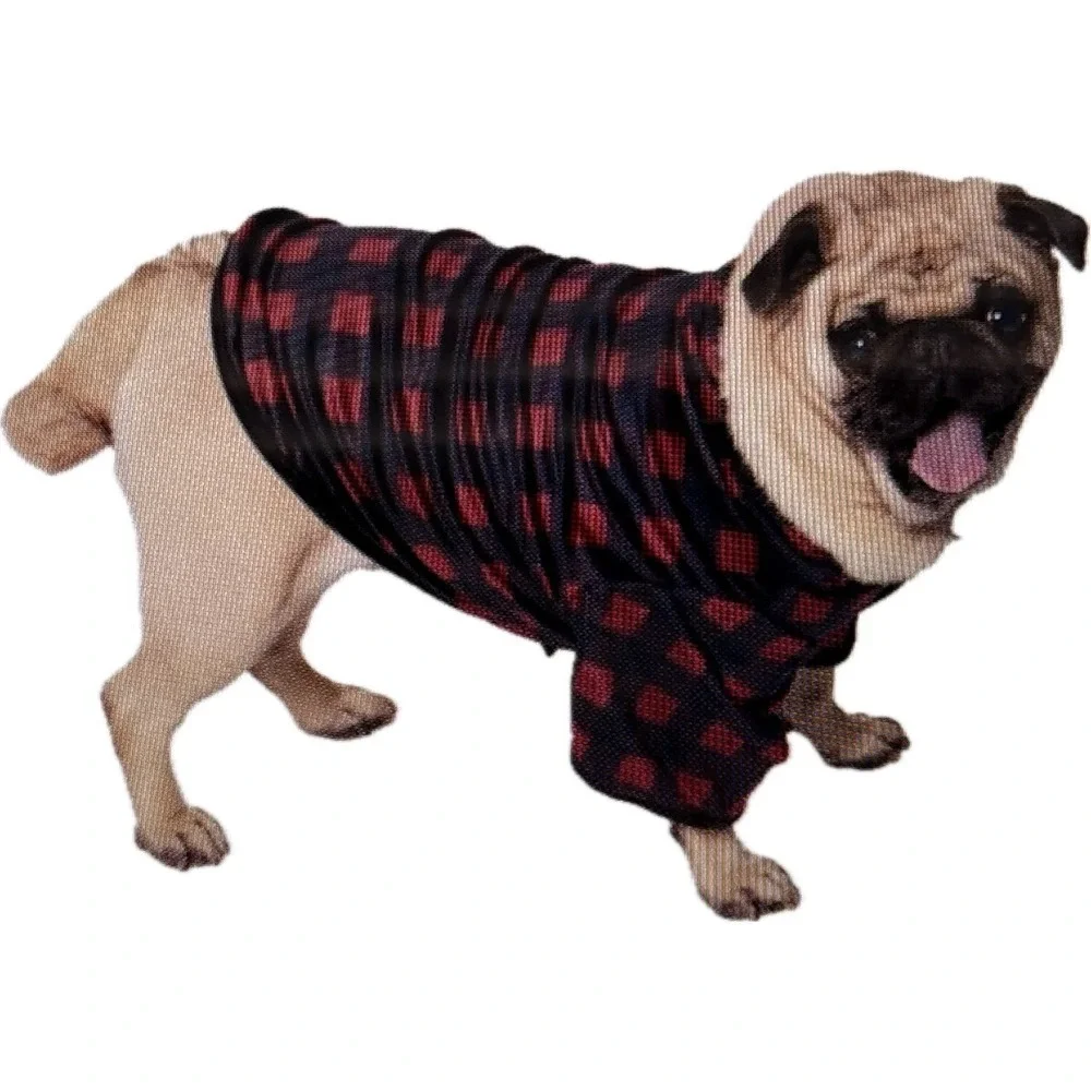 Berkshire Pet Collection Dog Sleep Shirt Red Black Buffalo Plaid Small New